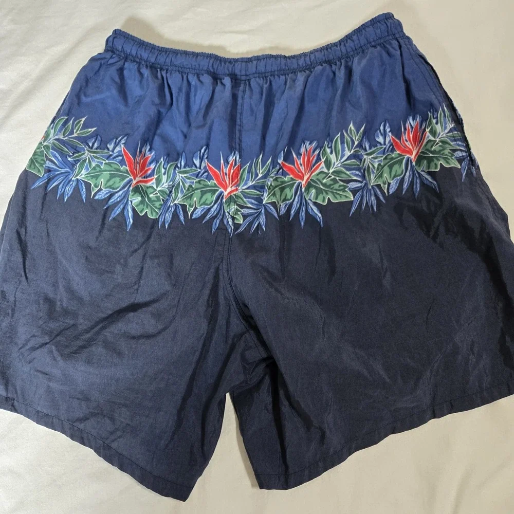 Catalina Island Wear Swim‎ Shorts Trunks Mens Large Blue Tropical  Pocket Nylon